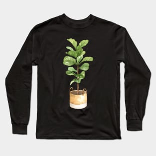 Fiddle leaf fig, houseplant, potted plant, fiddle leaf Long Sleeve T-Shirt